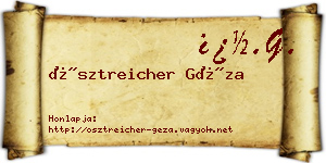 Ösztreicher Géza névjegykártya